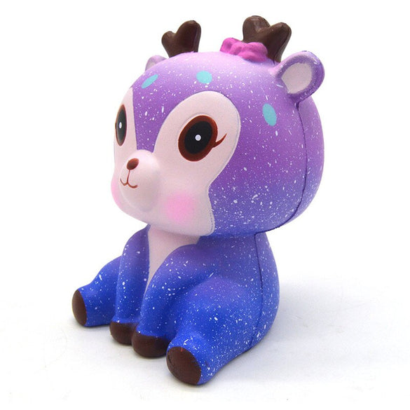 Cute Lovely Galaxy Star Deer Cartoon Animal Squishy Toys Soft Slow Rising Squishy Toys With Good Smell Scented 11*7 CM