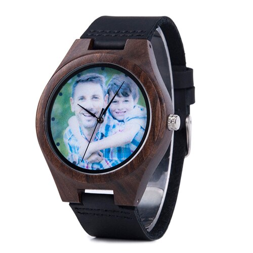 BOBO BIRD Personalized Men Watch Wooden Timepieces Special Family Present Customers Photos Free Printing Engraving Drop Shipping