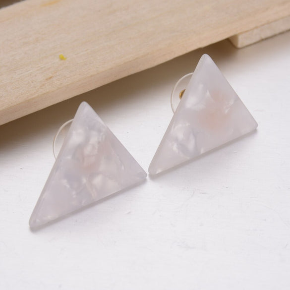 2019 New Design Women Geometric Triangle Acrylic Stud Earrings For Women Punk Style Handmade Earrings Wholesale Accessories
