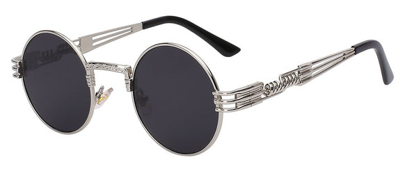 Luxury Metal Sunglasses Men Round Sunglass Steampunk Coating Glasses Vintage Retro Lentes Oculos of Male Sun