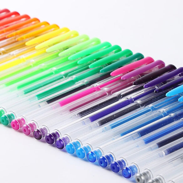 100Colors Gel Pens Set Refills Gel Ink Pen Metallic Pastel Neon Glitter Sketch Drawing Color Pen Art Stationery