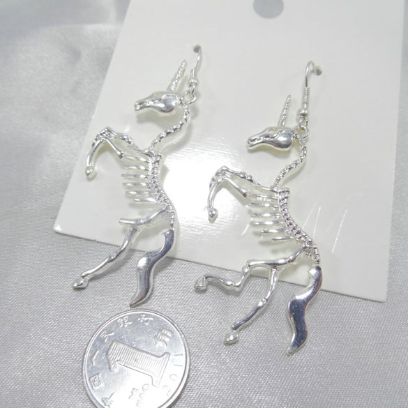 Timlee E117 Free shipping New Unicorn Earrings Unicorn Skeleton Drop Earrings  Fashion Jewelry wholesale
