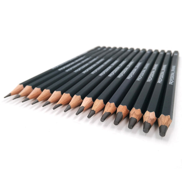 14 pcs/set Professional Sketch Painting Drawing Pencil Wood HB 2B 6H 4H 2H 3B 4B 5B 6B 10B 12B 1B Pencils Set Stationery Supply