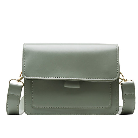 2020 Women Wide Leather Handbags Fashion One-Shoulder Small Square Bag Crossbody Messenger Bag Luxury Purses And Handbags