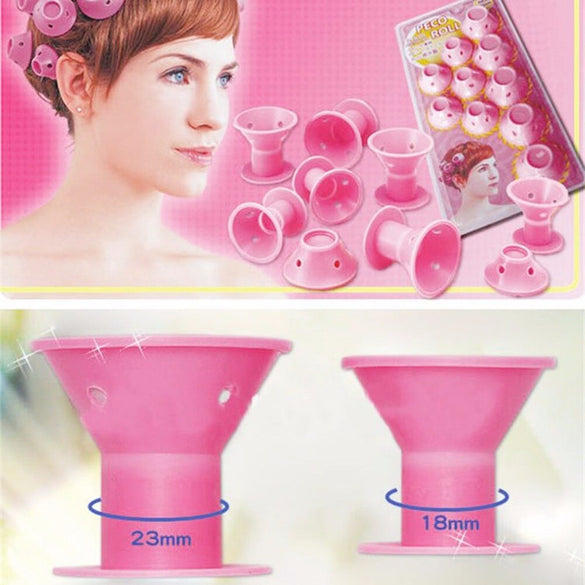 10pcs Mushroom Hairstyle Roller DIY Silicone Women Sleeping Bell Curler Girl Hair Rollers Beauty Styling Makeup Tools
