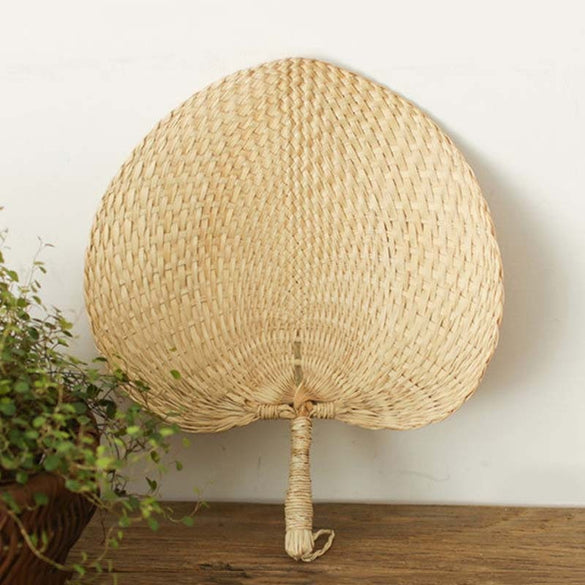 HOT SALE Cool Baby Mosquito Repellent Fan Summer Manual Straw Hand Fans Palm Leaf (photo color)