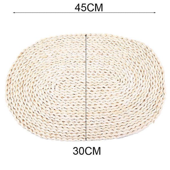 Corn fur woven Dining Placemat Heat Insulation Pot Holder Round Placemats Coffee Drink Tea Cup Table Mug Coaster