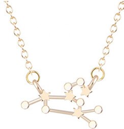 QIMING 12 Constellation Zodiac Sign Necklace For Women Gold fashion Jewelry Leo Libra Aries Pendant Horoscope Astrology Necklace