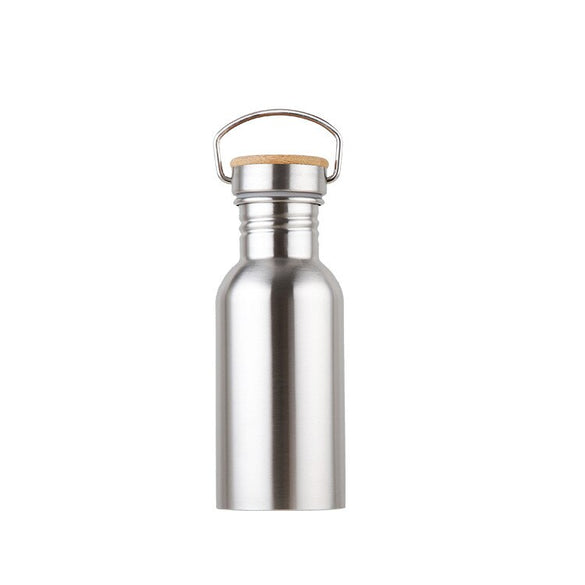 Hot Sale Bpa Free 500/750ml single wall Portable Stainless steel304  Sports&Outdoor Kettle Bicycle My Water Bottle Bamboo Lid