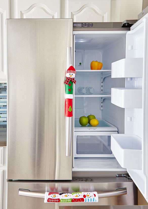 3PCS/Set Snowman Kitchen Appliance Handle Covers Christmas Decor Kitchen Tools Microwave Door Refrigerator Handle Sets