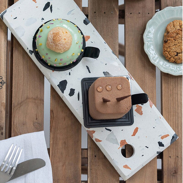 SWEETGO Terrazzo Pallet for dessert bread coffee ceramic board home table decorations tools food trays service plate props
