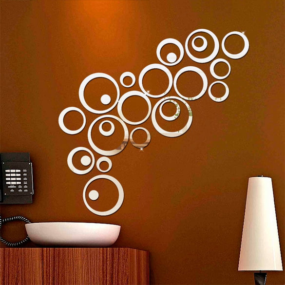 3D DIY Circles Mirror Wall Sticker Decoration for TV Background Bedroom Door Freezer Home Decor Acrylic Decoration