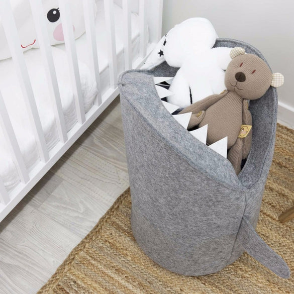 1PC Cute Shark Shaped Kids Toy Storage Basket Multi-Functional Premium Felt Home Laundry for Baby Toys and Clothing