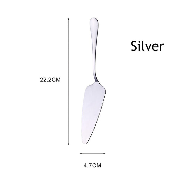 1PC Colorful Stainless Steel Serrated Edge Cake Server Blade Cutter Pie Pizza Shovel Cake Spatula Baking Tool