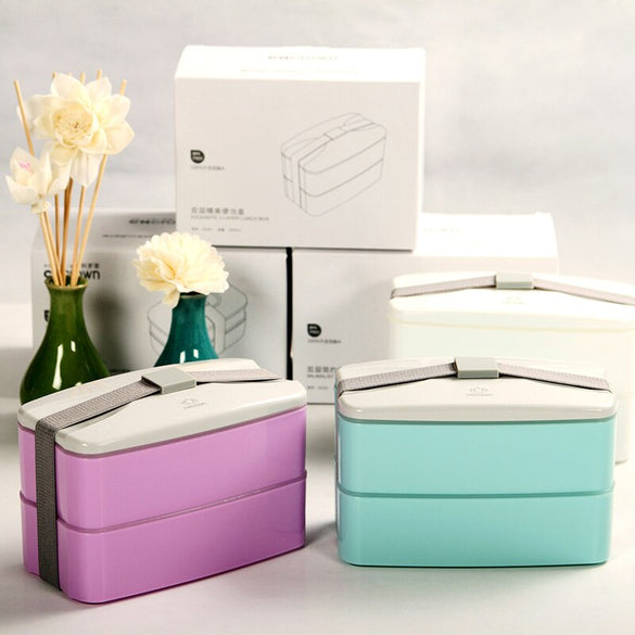Double Layers Lunch Bento Box Meal Prep Container Leakproof Bento Box Dishwasher Microwave Safe Food Storage Box Containers