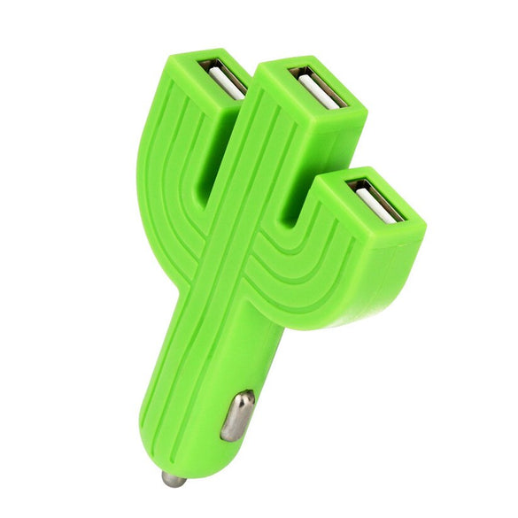 Car-styling kongyide Car Chargers 3 Port USB Mobile Phone Charger Cactus Multifunction Charger td0625 dropship