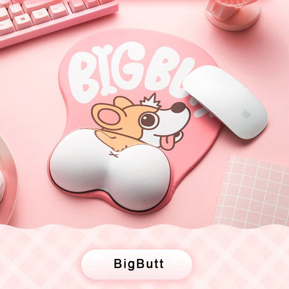 Cute Corgi Dog 3D Mouse Pad Ergonomic Soft Silicon Gel Anime Mousepad With Wrist Support Mouse Mat For Girls Gift