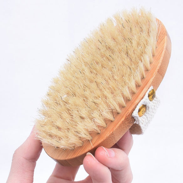 Natural Bamboo SPA Wood Bath Brush Bristles Shower Scrubber Massager Body dry brushing S10DIS10