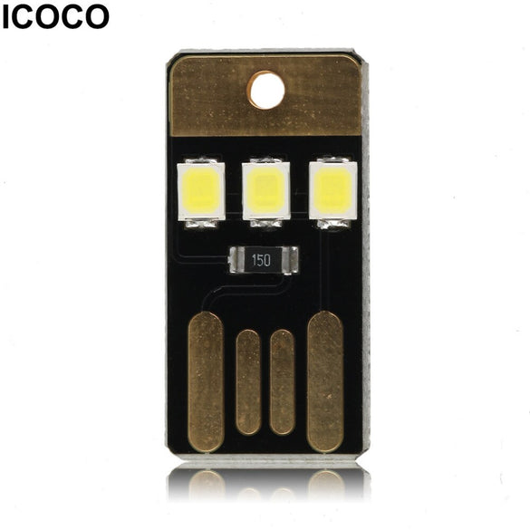 ICOCO Mini USB Power LED Light ultra low power 2835 chips Pocket Card Lamp Portable Night Camp Drop shipping