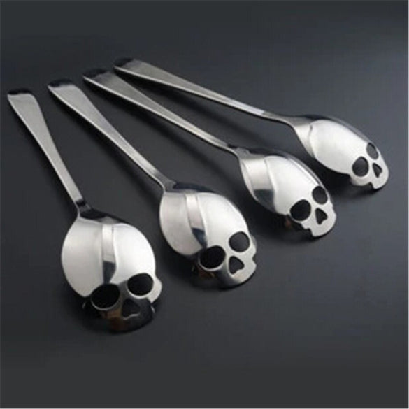 Stainless Steel coffee Scoop Skull shape dessert spoon Food grade ice cream candy tea spoon tableware Drop shipping