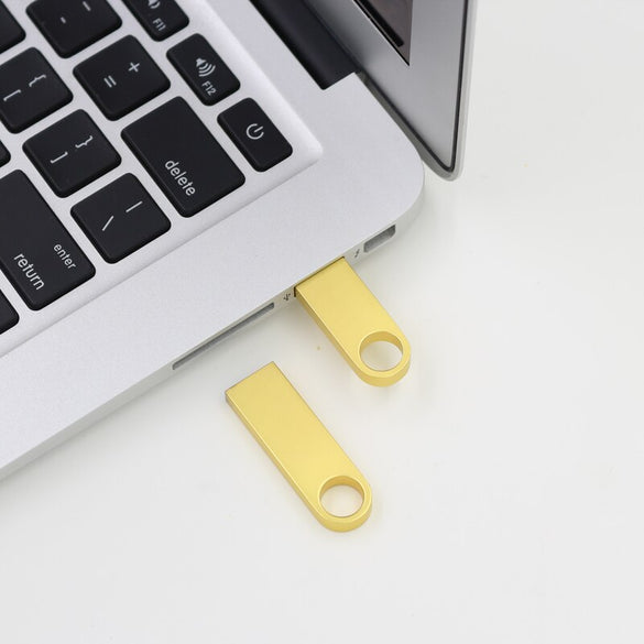2019 Stainless Steel metal waterproof USB Flash drives 64GB pen drive 32GB 16GB 8GB 4GB Gold/Silver flash Memory Stick pendrive