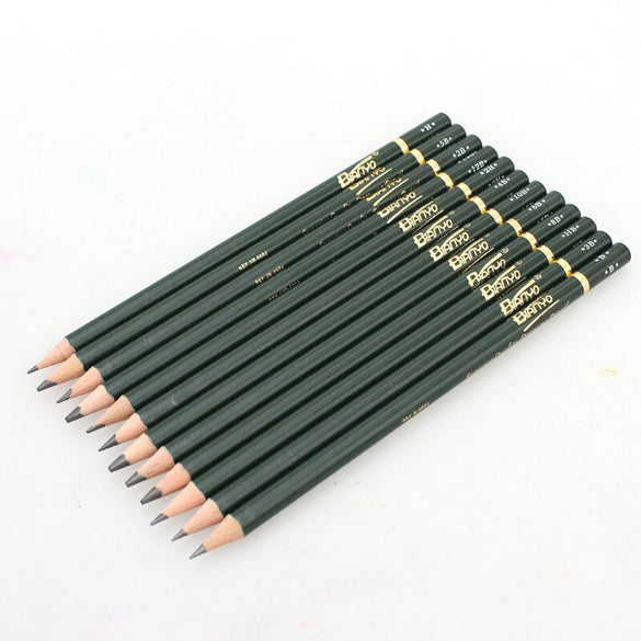 Bianyo12 Pieces/Box 2H-12B Sketch Drawing Pencil Set Best Quality Non-toxic Standard Pencils for Office School Pencil