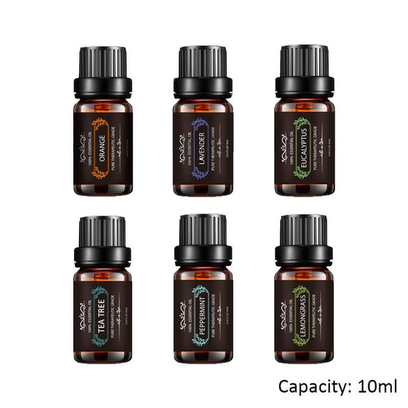 6Pcs/set 100% Pure Natural Aromatherapy Oils Kit 10ml For Humidifier Water-soluble Fragrance Fresh Air Massage Essential Oils