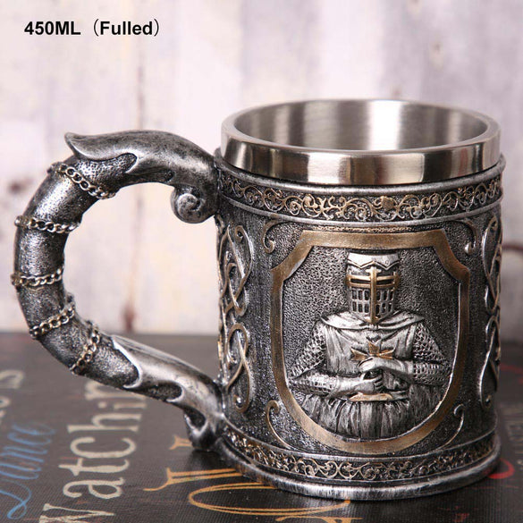 1Pcs 304 Stainless Steel Skull Coffee Mug Viking Skull Beer Steins Gift For Men Father's Day Gifts Halloween Bar Home Decoration