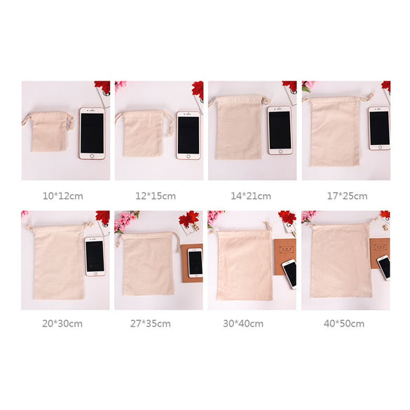 2018 Handmade Cotton Linen Storage Package Bag Drawstring Bag Small Coin Purse Travel Women Small Cloth Bag Christmas Gift pouch