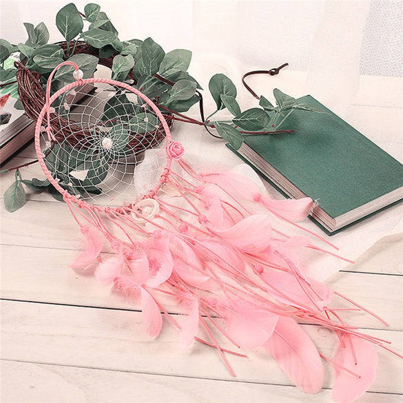 Pink Pearl Dreamcatcher Fashion Gift India Handmade Wind Chimes Hanging Pendant Dream Catcher Home Wall Art Decorations