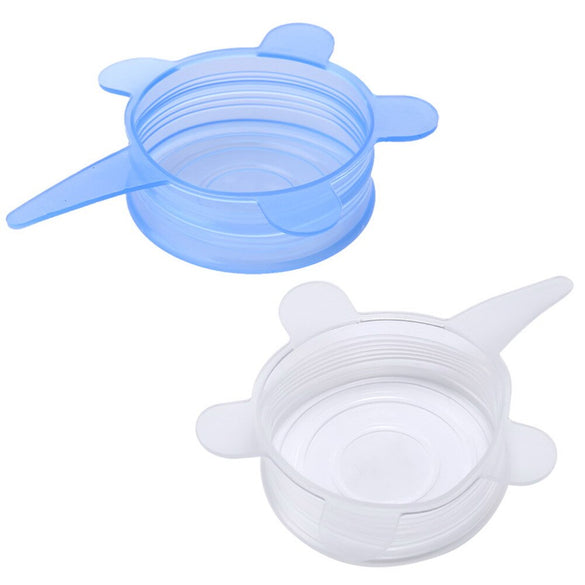 4/6 Pcs Silicone Stretch Lids Food Wrap Bowl Pot Lid Cover Pan Universal Silicone Lid for Cookware Kitchen Accessories