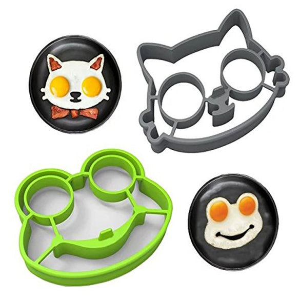 Non-stick Cute Silicone Fried Egg Molds Pancake Maker Ring Shaper Cooking Tools Kitchen Gadgets