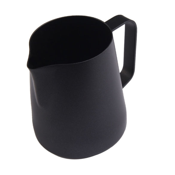 Black Non-stick Coating Coffee Mug Cup Jug Stainless Steel Espresso Milk Coffee Frothing Jug Tamper Cup Mug 350ml /600ml