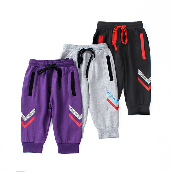 Kids Boys Cropped Trousers for Girls Geometric Pattern Sports Pants Pants Loose Sport Slacks Clothes Pants for 4 6 8 10 12 Years