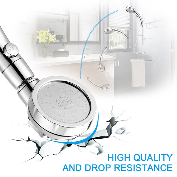 360 degree rotatable 3 Modes shower head with Water Control Button High-pressure water-saving Rain shower watering