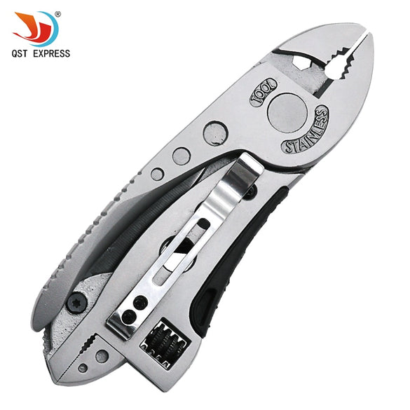 QST EXPRES Multitool Pliers Pocket Knife Screwdriver Set Kit Adjustable Wrench Jaw Spanner Repair Survival Hand Multi Tools Mini