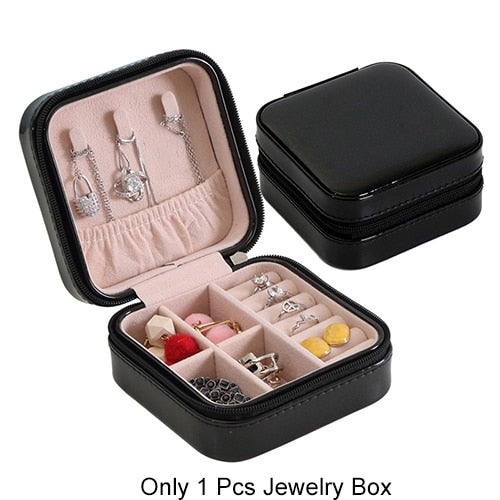 Women's Travel Makeup Organizers Jewelry Collection Box Beauty Cosmetics Stud Earrings Ring Bracelets Storage Case Accessories