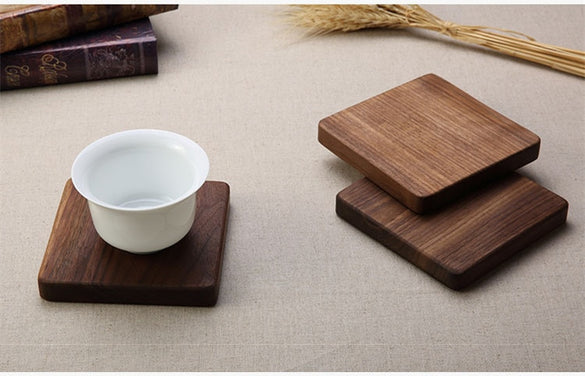 Japan Style Natural Wood Thick Heat Resistant Pad Creative Square Wooden Cup Coasters Pot/Bowl Mat Tableware Placemat