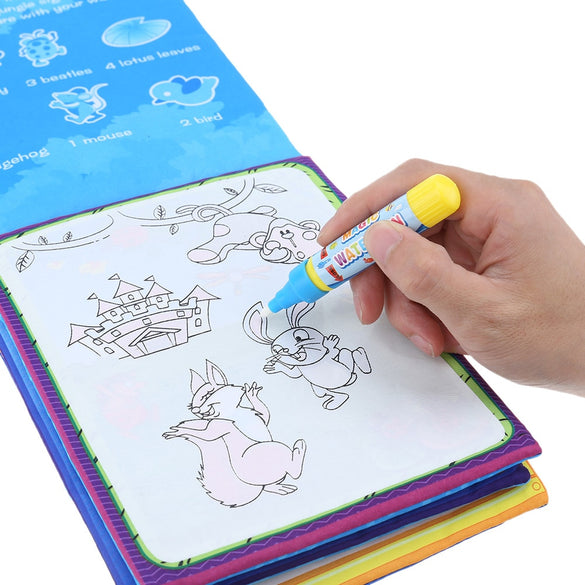 Kids Magic Water Drawing Book Animals Painting Water Coloring Cloth Book Painting Board Children Drawing Early Educational Toy
