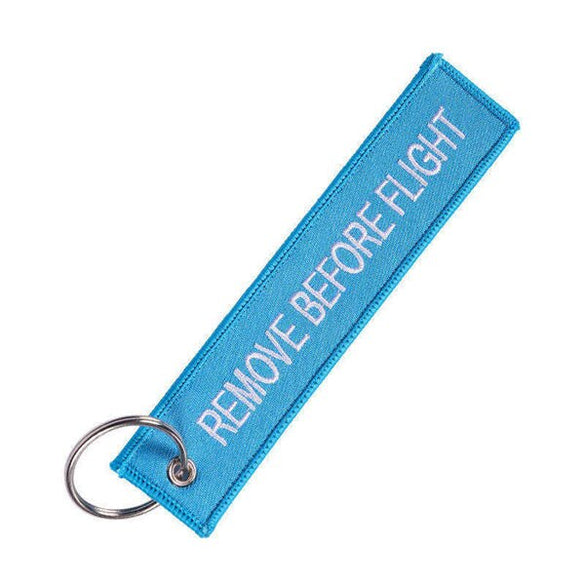 Doreen Box Hot Tags Keychain Keyring Rectangle Polyester Embroidery Message " Remove Before Flight " Multicolor Key Chains, 1 PC