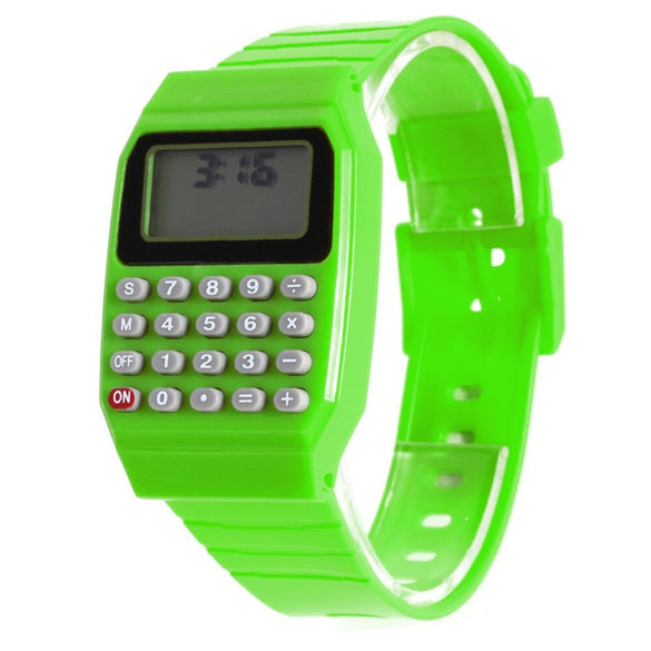 2018 Kids Calculator Watch LED Digital Watch Children Sports Wrist Watch relogio reloj calculadora hesap makinesi saat