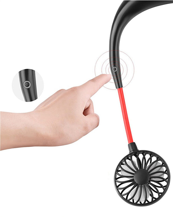 2019 USPS Hands-free Neck Band Hands-Free Hanging USB Rechargeable Dual Fan Mini Air Cooler Summer Portable