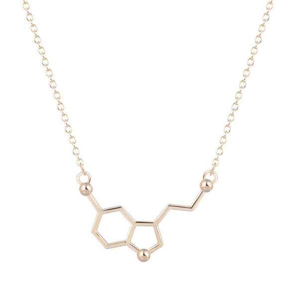 Todorova Hot Sale Serotonin Molecule Chemistry Necklace Unique Charm Pendant Friendship Minimalist Brand Jewelry for Women Girls