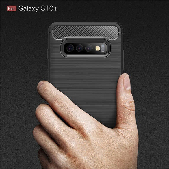 For Samsung Galaxy S10 S10E S10 Plus Case Carbon Fiber Soft Silicone Case for A10 A30 A40 A50 A70 J4 J6 A6 A7 A8 Plus 2018