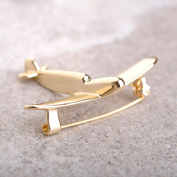Blucome Simple Airplane Model Brooches For Women Men Metal Wild Brooch Fighter Aircraft Hijab Pin Jewelry Kids Boys Gift Bijoux