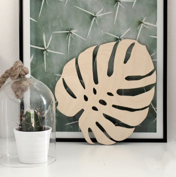 Christmas Lucky Wood Model Hanging Monstera Leaf Baby Nordic Plant decoration Kids Toddler Can be pad EDC Developing Carpet INS