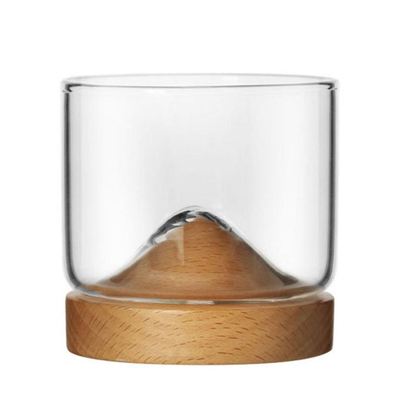 Wine Cup Whiskey Glass Transparent Crystal Glass Elm Black Walnut Bottom Vodka Bar Club Beer Wine Glasses Teacup Drinkware Cups