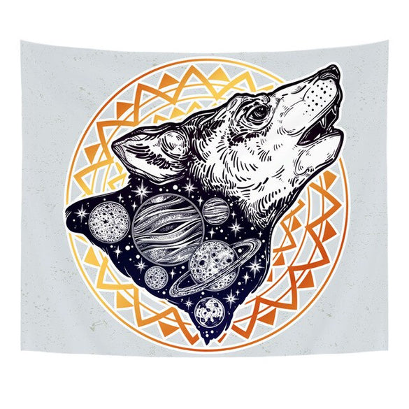 130X150cm Polyester Tapestry Mandala Bohemia Wall Hanging Animal Moon Wolf Guns Yoga Mats Beach Towel Decor Livingroom