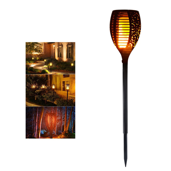 Solar-powered LED Flame Lamp Waterproof 96LEDs Dancing Flickering Torch Light Outdoor Solar LED Fire Lights Garden Decoration