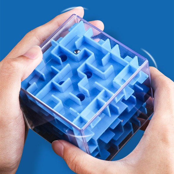 Intellect Magic Cube Box 3D Cube Puzzles Games Steel Ball Maze Toy Hand Fun Balance Challenge Game Toys For Kids Gift
